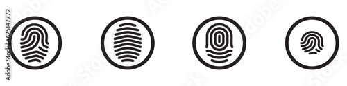 Set of fingerprints. The concept of identification, authorization or privacy. Vector illustration. Vector Graphic. EPS 10 photo