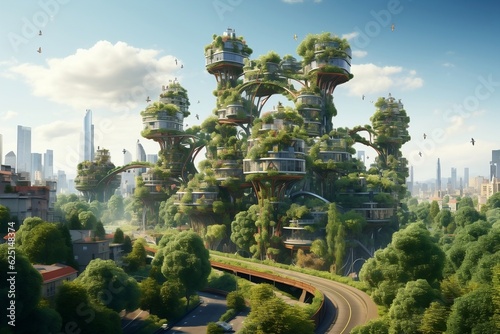 A Magnificent City Embracing Environmental Awareness. Generative AI