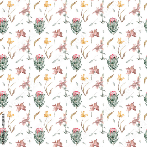 Seamless Floral Pattern Watercolor
