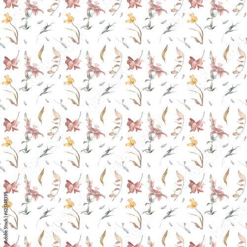 Seamless Floral Pattern Watercolor © Екатерина Кондрашова