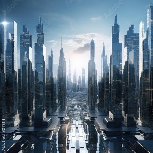 A group of skyscrapers of the future