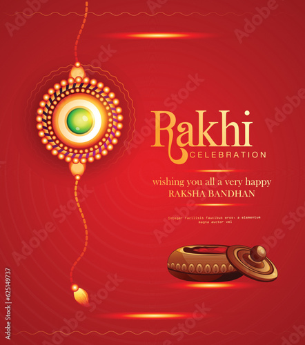Decorated rakhi for Indian festival of brother and sister bonding celebration ( Raksha Bandhan ) Template Design with nice illustration in a creative background vector, banner
