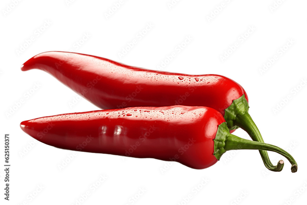 Red Hot Chili Pepper on Transparent Background. Generative AI