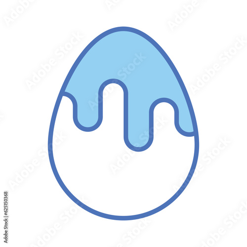 Chocolate dipped egg icon, cacao egg vector isolated on white background