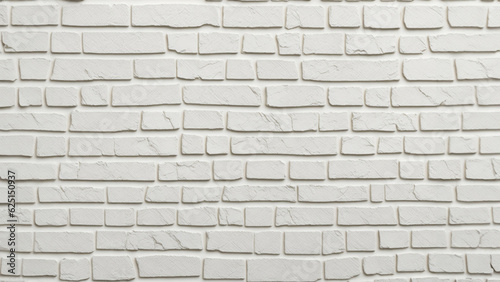 Cream and white brick wall texture background. Brickwork and stonework flooring interior rock old pattern design photo