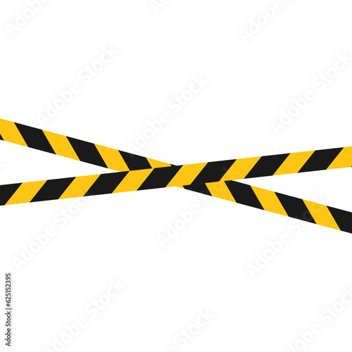 Isolated illustration of black and yellow safety, danger, hazard stripes, do not enter banner, under construction sign