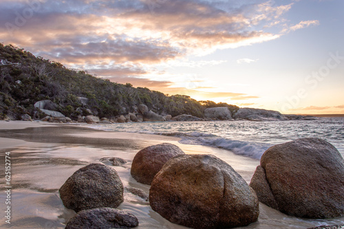 Boulders at she sunset beach