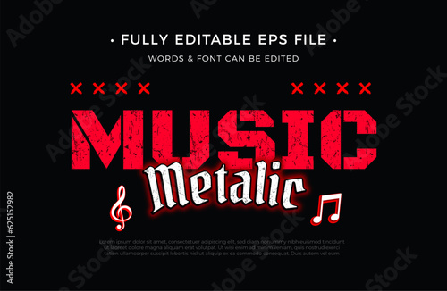 Rock Music Metalic 3d Cartoon text effect editable