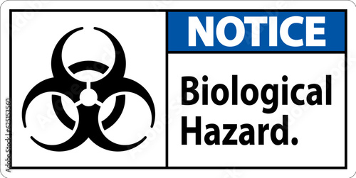 Notice Label Biological Hazard On White Background