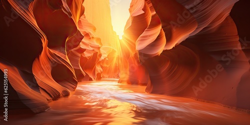 AI Generated. AI Generative. american usa beautiful orange yellow canyon rock mountain. Adventure outdoor nature landscape vibe. Graphic Art