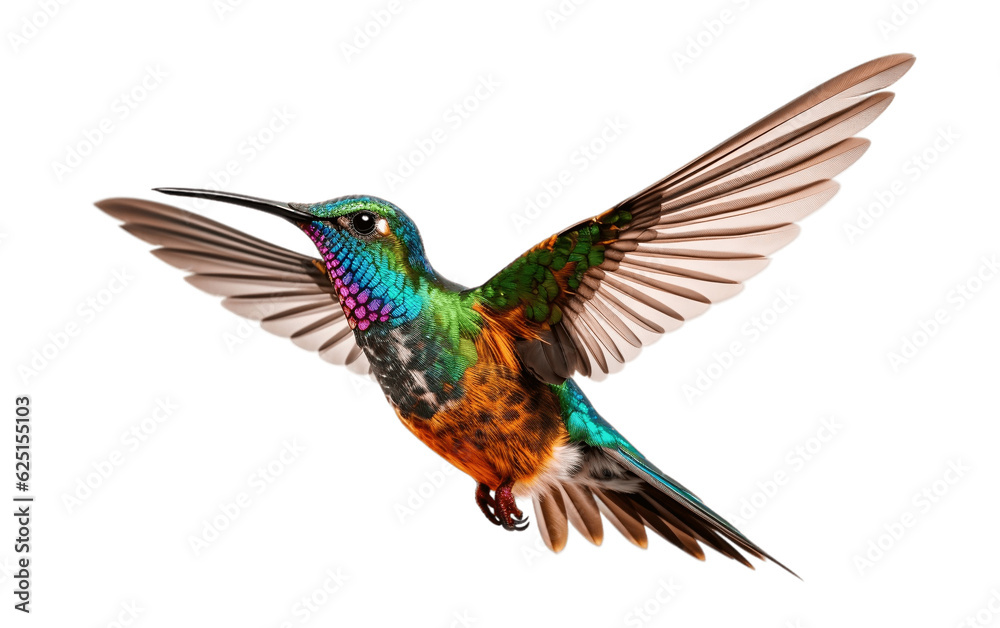 Fototapeta premium Hummingbird Stock Transparent Background. Generative AI