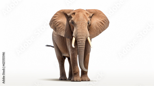 Elephant isolated on white background. Generative AI.