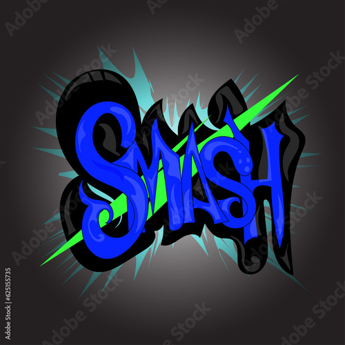 SMASH word hand drawing style