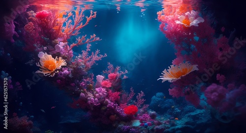A Colorful Sea Coral Reef