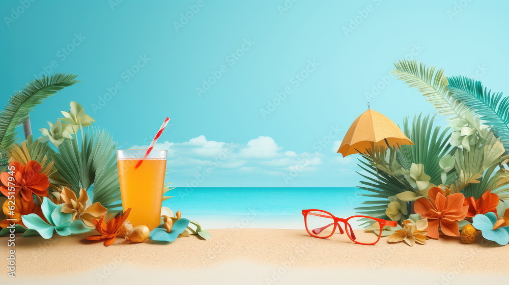 Obraz premium travel and holiday, summer card, social media banner