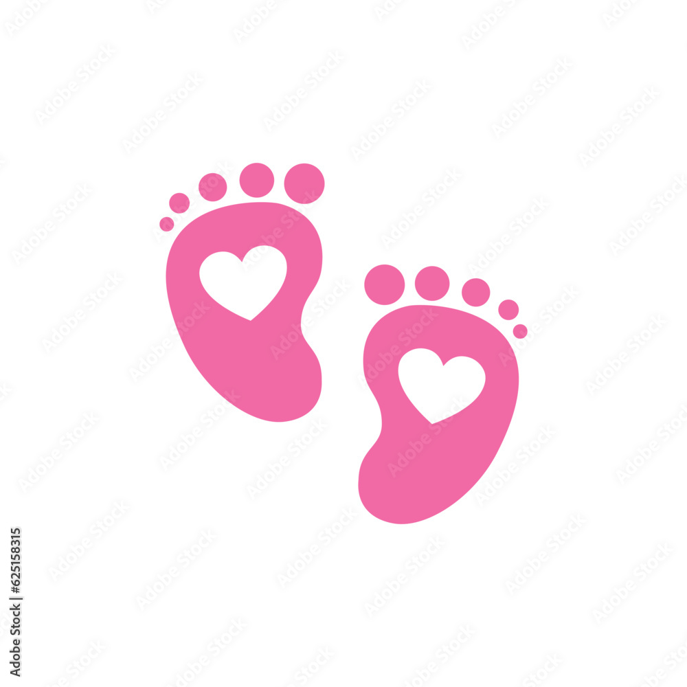 Baby footprint vector feet icon Baby footprint vector feet icon
