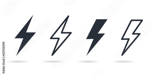 Lightning icon vector. Electric sign and symbol. Power icon vector. Energy sign and symbol