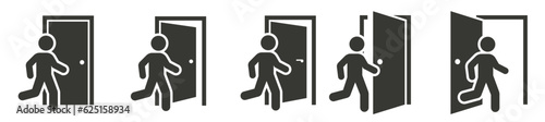 Exit door icon sign vector