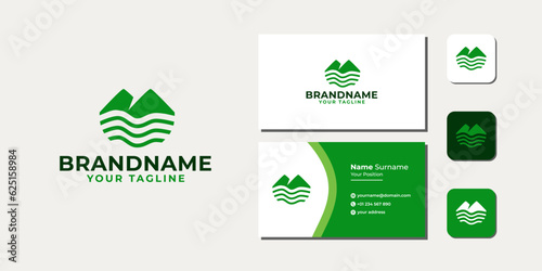 Farm Food with Sun Logo Bundle With Business Card And Icon vector