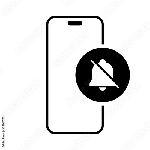 Notification off smartphone icon vector. Silent mode mobile phone sign symbol