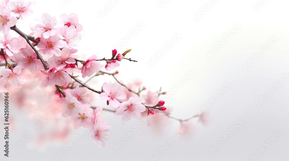 Cherry blossom photo realistic illustration - Generative AI.