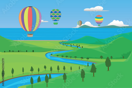 colorful balloons floating in the air