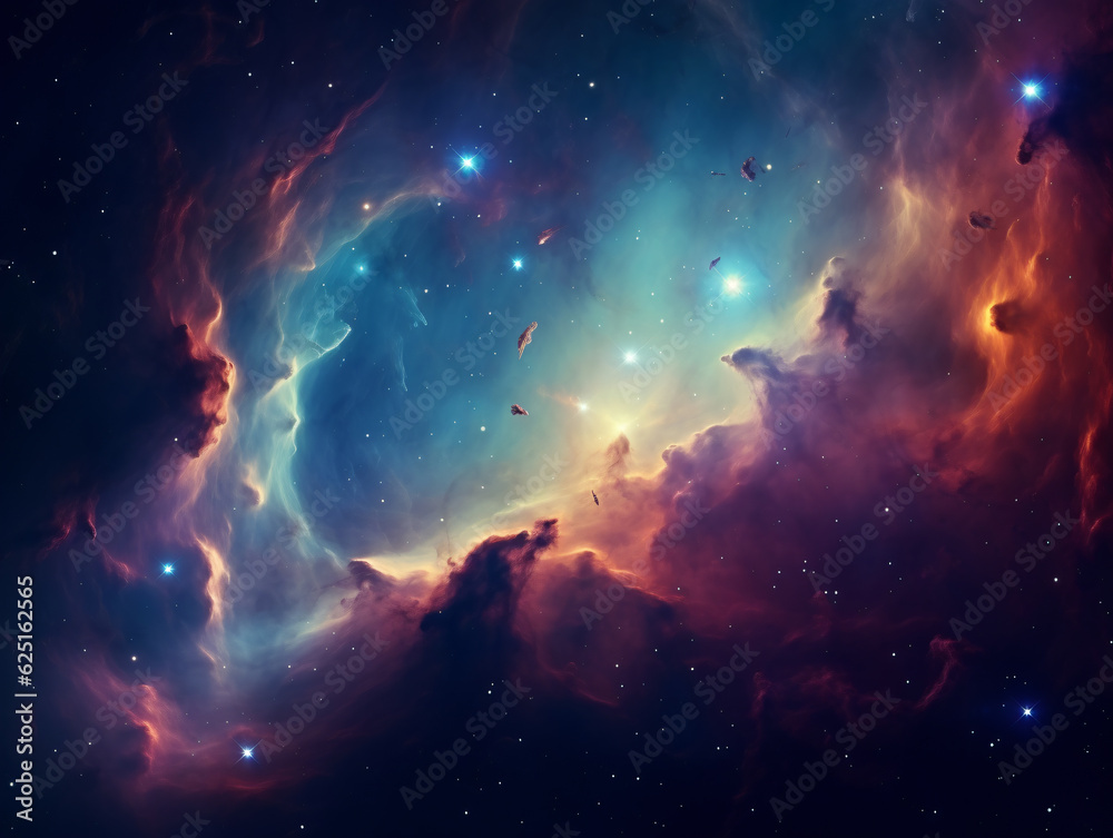 A Colorful Cloud Nebula in the Expansive Cosmos, Illuminated by Starry Nights and Supernovas, Crafting a Breathtaking Universe Science Astronomy Background Generative ai A Colorful Cloud Nebula in the Expansive Cosmos, Illuminated by Starry Nights and Supernovas, Crafting a Breathtaking Universe Science Astronomy Background Generative ai