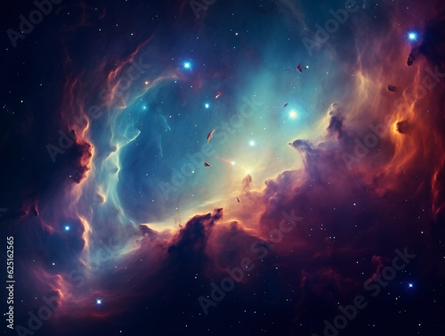 Wallpaper Mural A Colorful Cloud Nebula in the Expansive Cosmos, Illuminated by Starry Nights and Supernovas, Crafting a Breathtaking Universe Science Astronomy Background Generative ai Torontodigital.ca