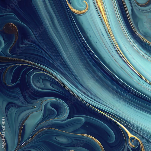 Colored marble with gold. Generative AI.