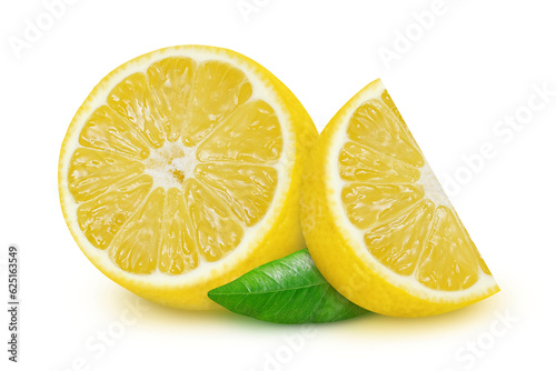 Lemon slices on an isolated white background.