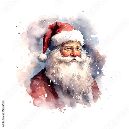 Christmas Santa claus watercolor for celebration design. Happy new year. Party poster.