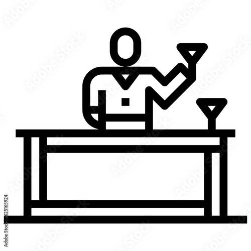 BAR line icon,linear,outline,graphic,illustration