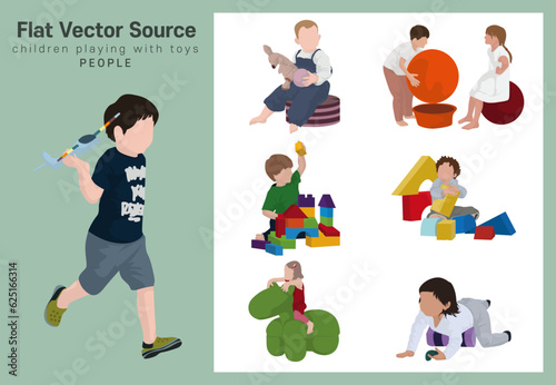 A collection of silhouette sauces for people who play with toys at the playground of kindergarten elementary school children