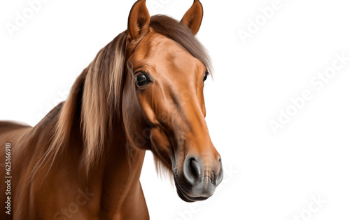 Horse Face Shot on Transparent Background. Generative AI