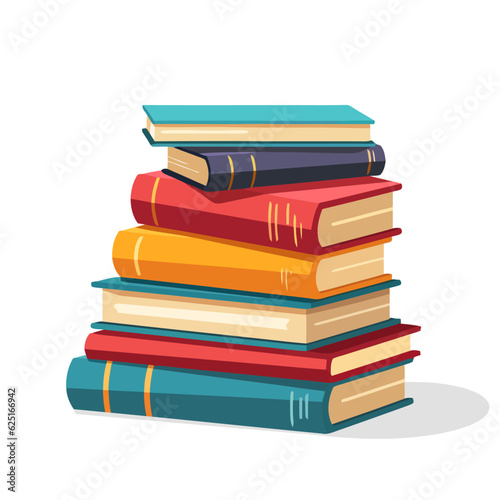 Stack of books. Image of stack of books isolated. Education concept.