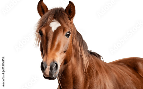 Horse Face Shot on Transparent Background. Generative AI