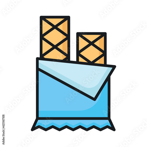 Crispy and crunchy chocolate flavored biscuit, wafer biscuit vector design