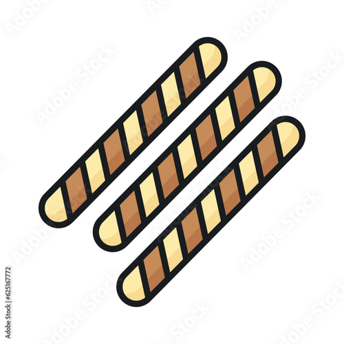 Crispy and crunchy chocolate flavored biscuit, wafer biscuit vector design