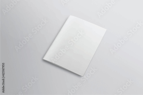 Realistic empty Blank white flyer mockup Paper Leaflet, Flyer, Broadsheet, A4 With Windows and Leaves Shadow Overlay. 3D Illustration Isolated Background. 3D EPS Vector Illustration.