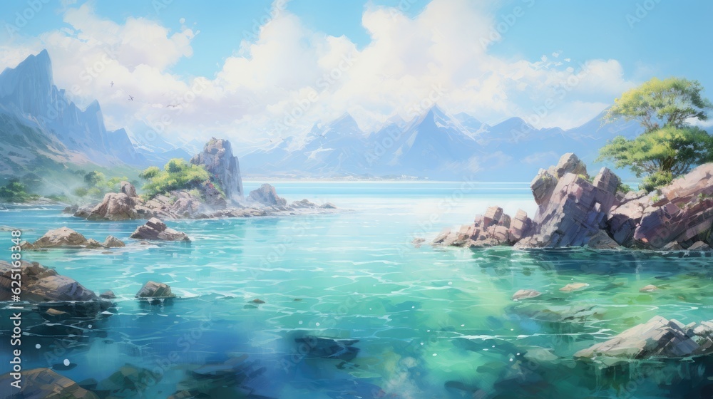 Fototapeta premium Fantasy Visual Novel Nature Landscape