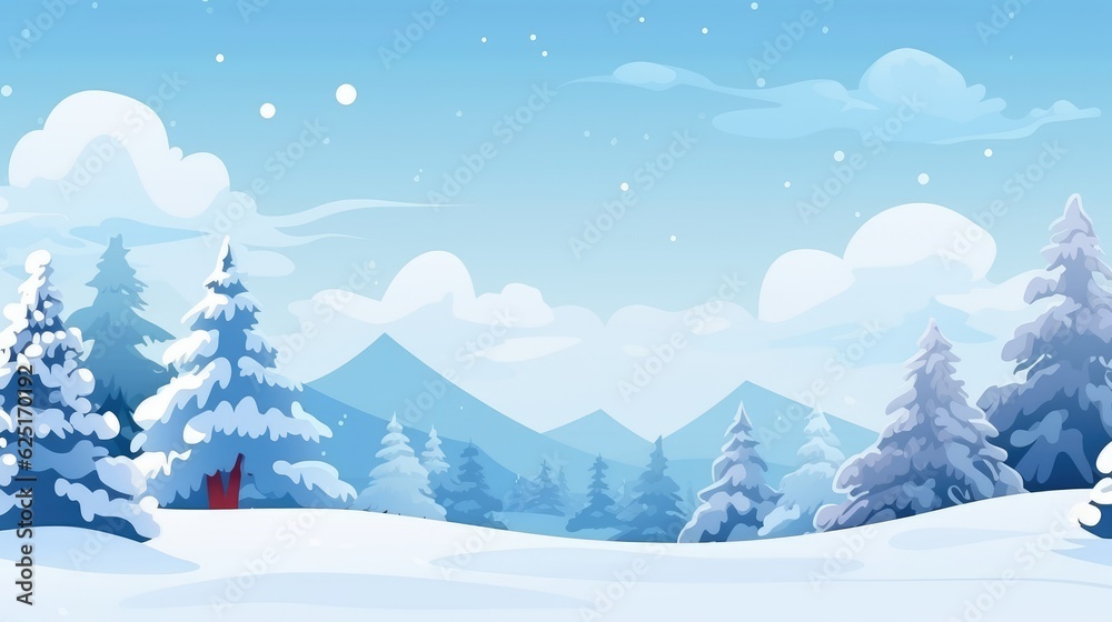 Christmas Day Illustration Banner with Copy and Text Space