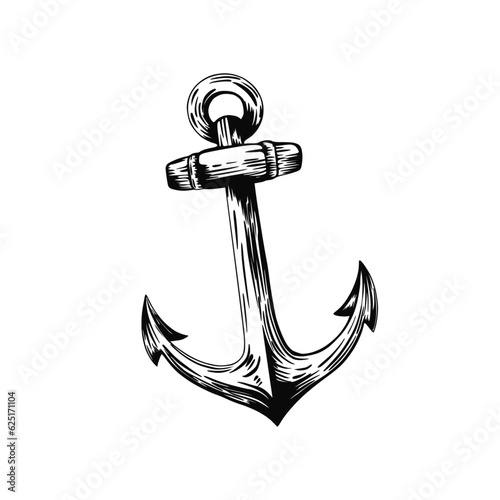 hand drawn ship anchor. Vector illustration design.