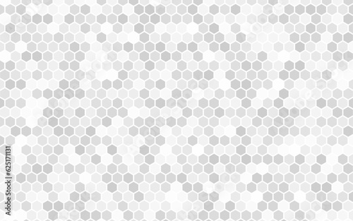 Honeycomb Grid tile random background or Hexagonal cell texture. in color white or gray or grey with difference border space.