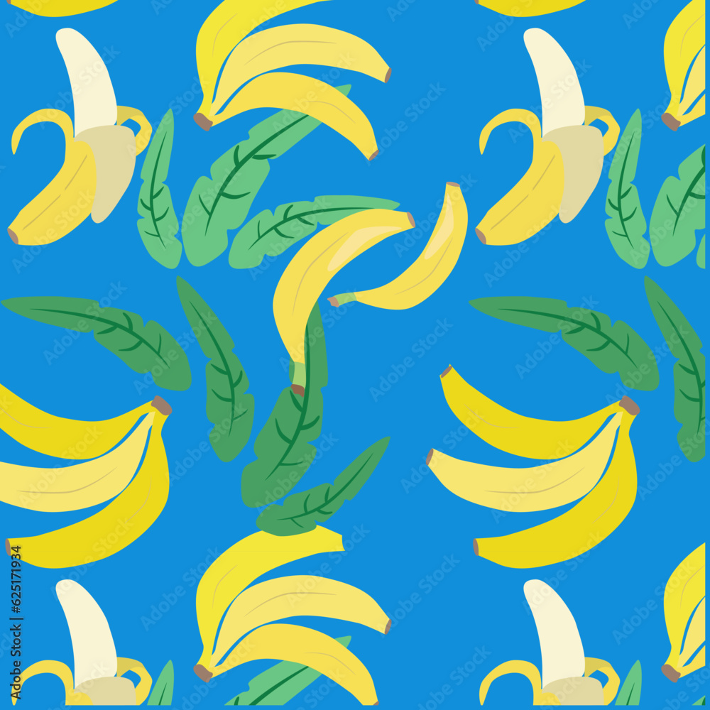 Fototapeta premium Seamless bright vector pattern. Bananas