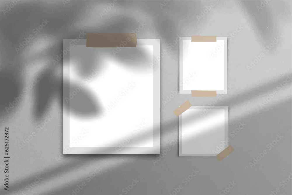 Realistic Moodboard Polaroid Photo Paper Frame Mockup Isolated With Realistic moodboard polaroid photo paper frame mockup isolated with