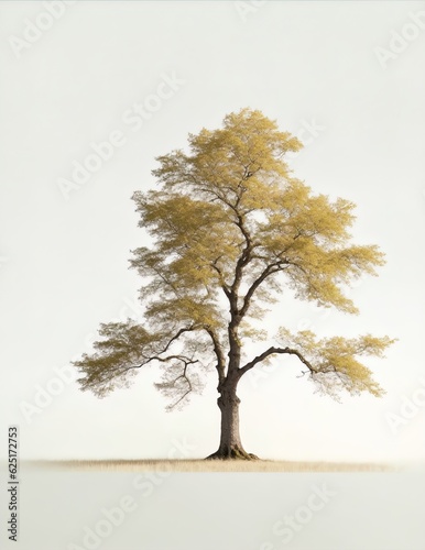 Minimalistic AI generated image of a tree on a white background © AlfredSS