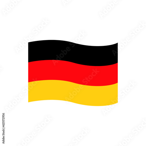 German Flag Waving vector illustration on white background.
