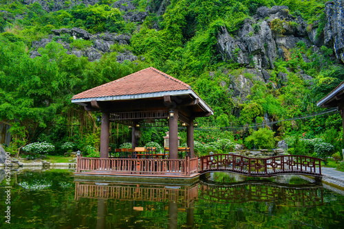 Lake in the middle of a Vietnamese park
