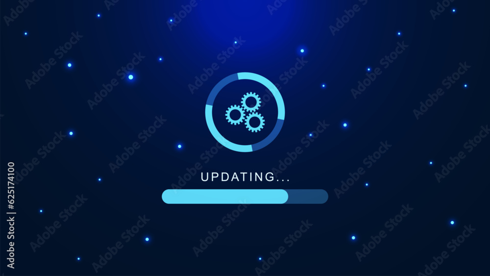 Update or upgrading software new version. Upgrade computer program with gear concept for technology background. Update or upgrading software new version. Upgrade computer program with gear concept for technology background.