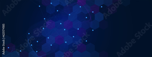 Global network connection with connecting dots and lines. Big data visualization, social networking and communication technology background.
